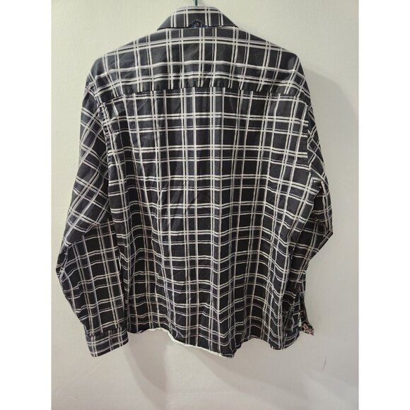 Au Noir Men Long Sleeves Shirt Black And White Size 6 - Picture 6 of 11